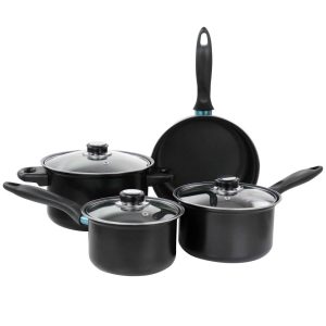 Home Newton 7 Piece Carbon Steel Cookware Set in Black  |  Cookware Sets Cookware Sets Black