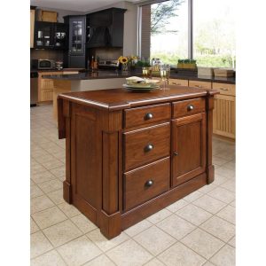 Homestyles Aspen Rustic Cherry Kitchen Island  |  Kitchen Carts Kitchen Carts Brown