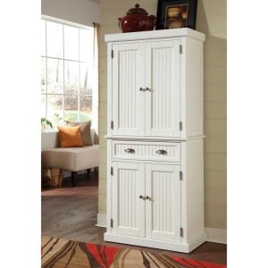 Homestyles Nantucket Sanded Off-White Pantry with Four Doors – N/A  |  Pantry Cabinets Kitchen Furniture Off-White