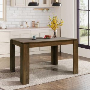 HomyLin Brown Dining Table for 4-8, Rectangular Kitchen Table  |  Kitchen and Dining Tables Kitchen & Dining Tables Brown