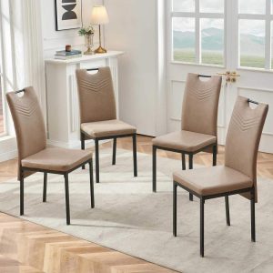 Howtai Upholstered PU Leather Home Kitchen Dining Chairs  |  Kitchen and Dining Chairs Kitchen & Dining Chairs Beige, Brown, Grey