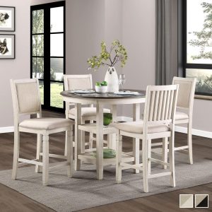 Howth Wood Counter Height 5-piece Dining Set  |  Kitchen and Dining Sets Kitchen & Dining Sets Black, Brown, White