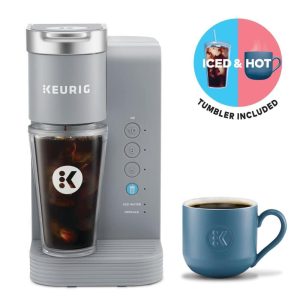 Iced and Hot Single-Serve K-Cup Pod Coffee Maker  |  Single Serve Coffee Makers Coffee & Tea Grey