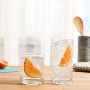 Impressions 16-Piece Tumbler and Rocks Glass Set  |  Drinking Glasses Dinnerware Clear