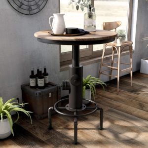 Industrial Black 32-inch Metal Round Bar Table by   |  Bar Tables Bar Tables Bar Tables