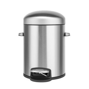 Innovaze 1.32 Gallon Stainless Steel Round Step-on Bathroom and Office Trash Can  |  Kitchen Trash Cans Kitchen Storage Kitchen Trash Cans