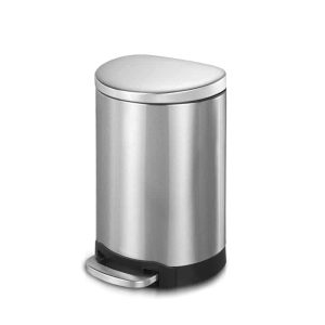 INNOVAZE 1.6 gallon/6 liter 3.2 gallon/12 liter fingerprint free brushed stainless steel semi-round step-on trash can  |  Kitchen Trash Cans Kitchen Storage Kitchen Trash Cans