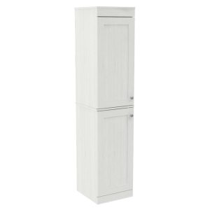 Inval Shaker Style Washed Oak 2-Door Slim Pantry  |  Pantry Organizer Kitchen Storage Off-White