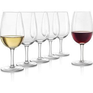 ISO Wine Tasting Crystal Glasses Set of 6 – 7.27 Oz  |  Wine Glasses Dinnerware Clear