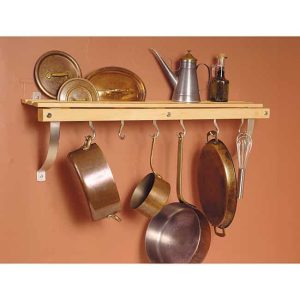 J.K. Adams Wall-Mounted Pot Rack, Maple  |  Pot Racks Kitchen Storage Brown