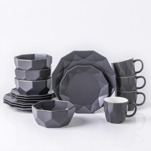 Jamie Porcelain Dinnerware Set  |  Dinnerware Sets Dinnerware Black, Blue, Green, Grey, Orange, Yellow