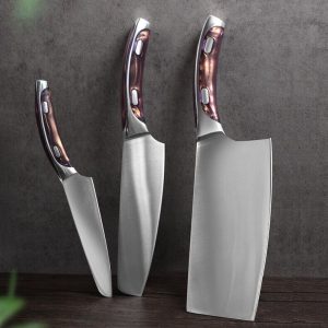 Japanese Stainless Steel Kitchen Knife Set  |  Cutlery Cutlery Black, Brown, Silver