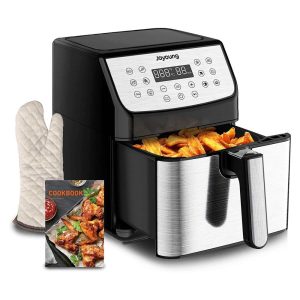 Joyoung Quart Stainless Steel Multi Tasker Detachable Double Basket Air Fryer with 13 Built In Smart Programs, Black – 12.3  |  Air Fryers Air Fryers Air Fryers