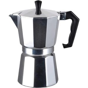 J&V TEXTILES Stovetop Espresso and Coffee Maker, Moka Pot for Classic Italian and Cuban Café Brewing, Cafeteria, (6-Cup)  |  Coffee Makers Coffee & Tea Coffee Makers