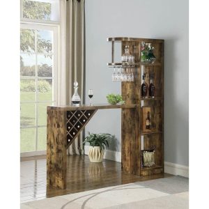 Kady Rustic Wood Bar Unit  |  Home Bars Home Bars Brown