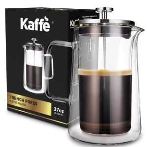 Kaffe KF1010 French Press Coffee Maker Double-Wall Borosilicate Glass 0.8L 6-cup  |  Coffee Makers Coffee & Tea Coffee Makers