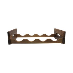 Kalmar Home Acacia Wood Stackable Wine Rack – 20.25 x 5 Inch  |  Wine Racks Kitchen Storage Brown