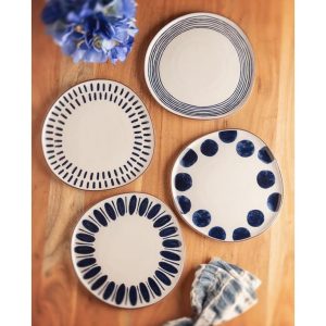 Karma Indigo Pattern Salad Plates  |  Plates Dinnerware Blue