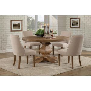 Kensington Wood Round Dining Table, Natural – Brown  |  Kitchen and Dining Tables Kitchen & Dining Tables Kitchen & Dining Tables