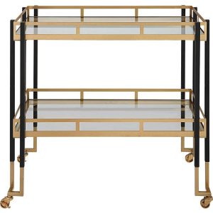 Kentmore Modern Bar Cart – 32.875″x 17.375″x 32″  |  Home Bars Home Bars Black, Yellow