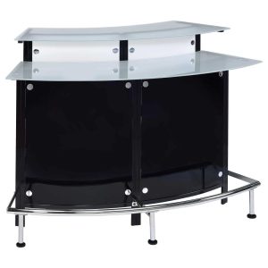 Keystone Black Glass Top Bar Unit  |  Home Bars Home Bars Black