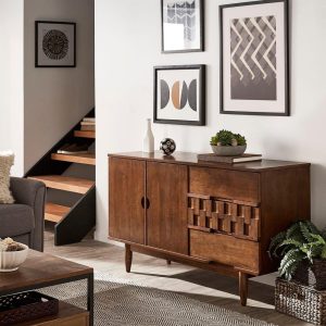 Kieran Mid-Century Wood 2-Door and 3-Drawer Server by  Modern  |  Buffets and Sideboards Buffets & Sideboards Brown, Grey