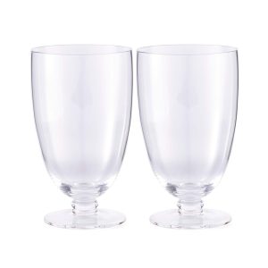 Kit Kemp for  Flow Tumbler Set of 2 Soda Lime Glass – 17.9 Ounce  |  Drinking Glasses Dinnerware Clear