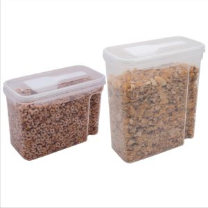 Kitchen Details 2 Pack Airtight Cereal Container with Scooper  |  Food Storage Containers Food Storage Containers Clear