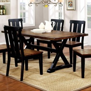 Lara Farmhouse Antique Oak 68-inch Wood Dining Table  |  Kitchen and Dining Tables Kitchen & Dining Tables Black, Brown