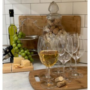 Lara White Wine Glass Set of 6  |  Wine Glasses Dinnerware Clear