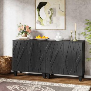 Large Sideboard Vintage Buffet Cabinet for Kitchen Dining Room  |  Buffets and Sideboards Buffets & Sideboards Black, Brown