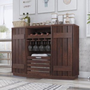 Lath Rustic 6-shelf Server  |  Wine Racks Kitchen Storage Brown