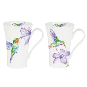 Latte Mugs (Set of 6) – Humming Birds 600ml  |  Mugs Dinnerware Mugs