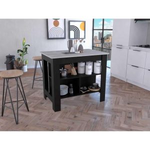 Le Havre Kitchen Island (Black)  |  Pantry Cabinets Kitchen Furniture Black