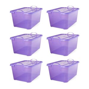 Life Story Purple Stackable Closet & Storage Box 55 Quart Containers (6 Pack) – 5  |  Food Storage Containers Food Storage Containers Food Storage Containers