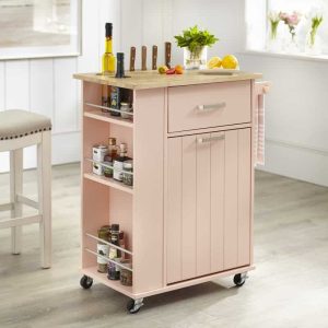 Lima Rolling Kitchen Cart  |  Kitchen Carts Kitchen Carts Green, Grey, Pink, White