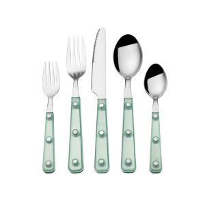 Living 18.0 Green Translucent Handle 20 pCFlatware Set  |  Flatware Dinnerware Flatware