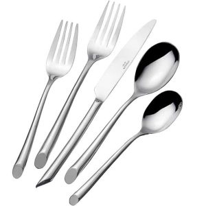 Living Wave 42 Piece Forged Stainless Steel Flatware Set  |  Flatware Dinnerware Flatware