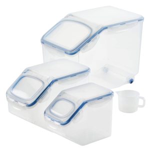 LocknLock Pantry Rectangular Food Storage Container Set, 3-Piece, Clear  |  Food Storage Containers Food Storage Containers Clear