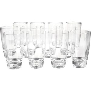 Luna Tumbler Beverage Glasses Set of 12  |  Drinking Glasses Dinnerware Clear