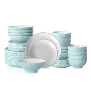 Lustra Stoneware Dinnerware Set  |  Dinnerware Sets Dinnerware Black, Turquoise, White