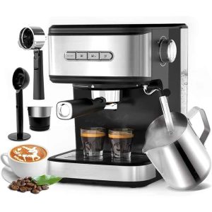 Machine,Espresso Coffee Maker with Milk Frother Steam Wand  |  Espresso Machines Coffee & Tea Black