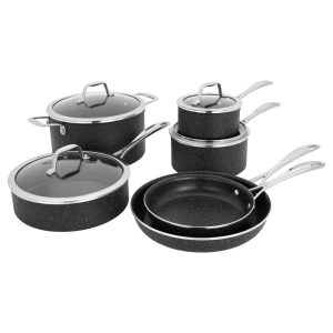 Made in Italy, Granitium Notte 10-piece Nonstick Cookware Set, Black – 10-pc  |  Cookware Sets Cookware Sets Cookware Sets