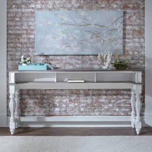 Magnolia Manor Antique White Weathered Bark Console Bar Table  |  Bar Tables Bar Tables Bar Tables