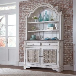 Magnolia Manor Hutch & Buffet  |  Buffets and Sideboards Buffets & Sideboards Brown, White