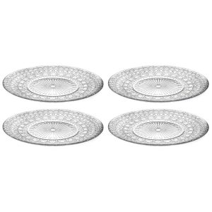 Majestic Gifts Inc. Glass Dinner Plate – Set/4 – 10.2″ Diameter  |  Plates Dinnerware Clear