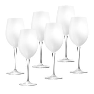 Majestic Gifts Inc. Glass Water/ Wine Goblets – Opal – 18 Oz – Set/6  |  Wine Glasses Dinnerware White