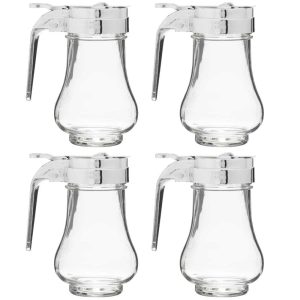 Maple Syrup Dispenser, 200mL (6.75oz), 4-pack – 5.25×5.75×5.75 in.  |  Serveware Dinnerware Clear