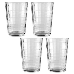 Matrix Set of 4 – 7 oz. Juice Glasses – 2.17″W x 2.56″D x 4.33″H  |  Drinking Glasses Dinnerware Clear