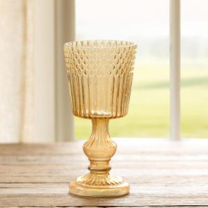 Maybelle Amber Glass Goblet  |  Wine Glasses Dinnerware Wine Glasses